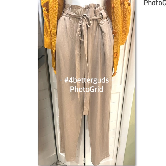 New FashionNova Finders Keepers Tie Waist Cropped Pants Coco Tan Size 1X 14 16 - Picture 10 of 16
